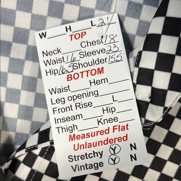 Vintage 80’s polyester Black and White Checkered Button-Up Shirt 36” chest‎ H1 - Picture 3 of 5